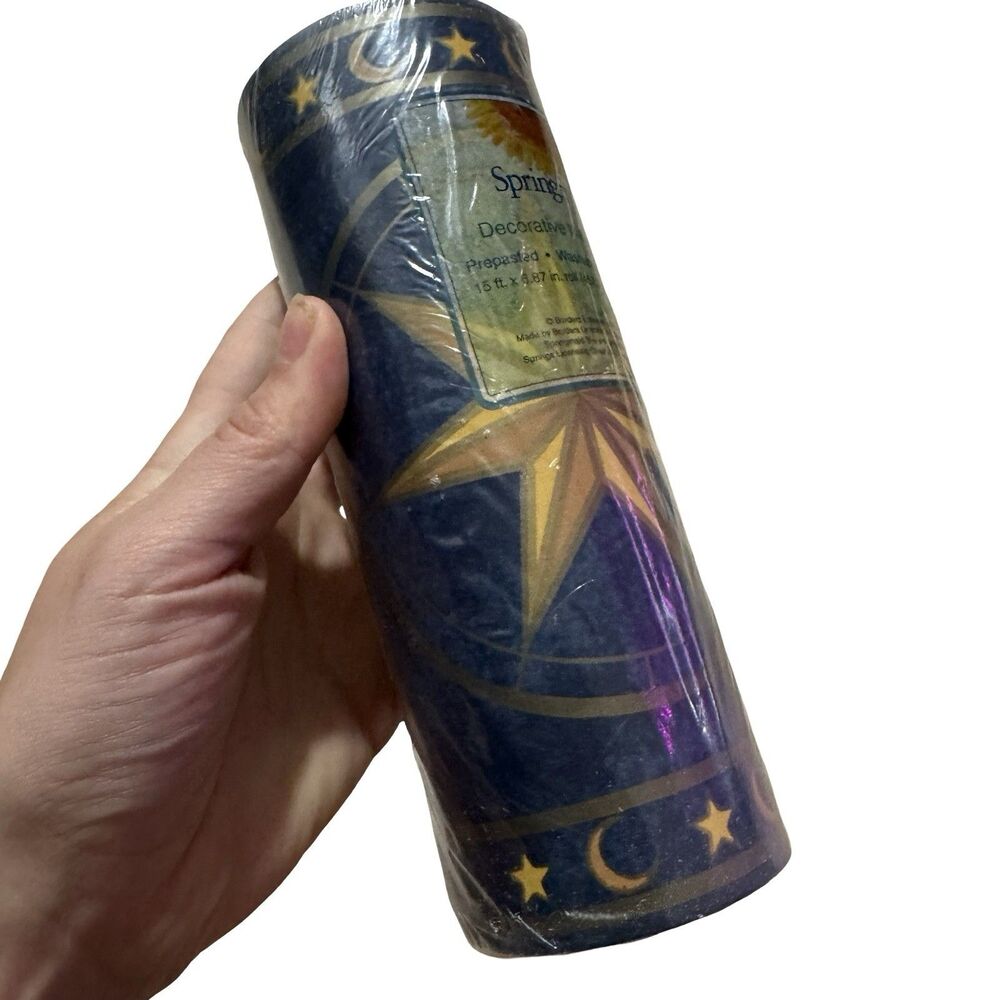 VTG 90s Springmaid Cosmos Celestial Wallpaper Border Sun Moon Stars Sealed NOS